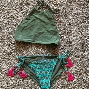 Aerie high neck bikini set